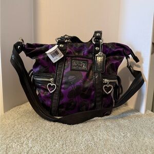 Coach Black and Purple Shoulder Bag